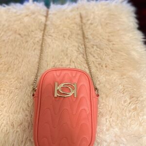 Bebe Coral Crossbody Bag with Gold Chain